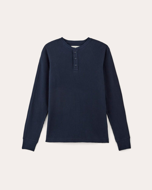 The Waffle Long-Sleeve Henley | Navy