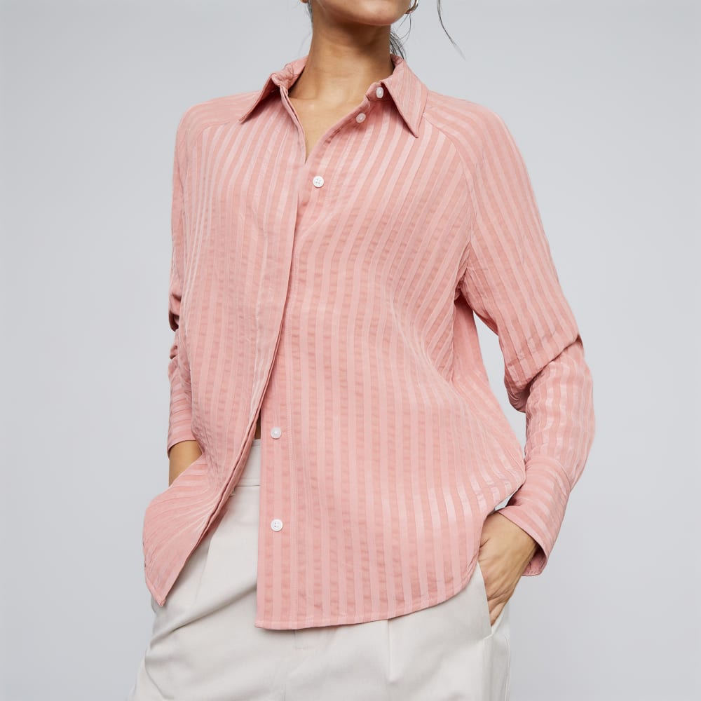 The City Stripe Shirt | Light Rose