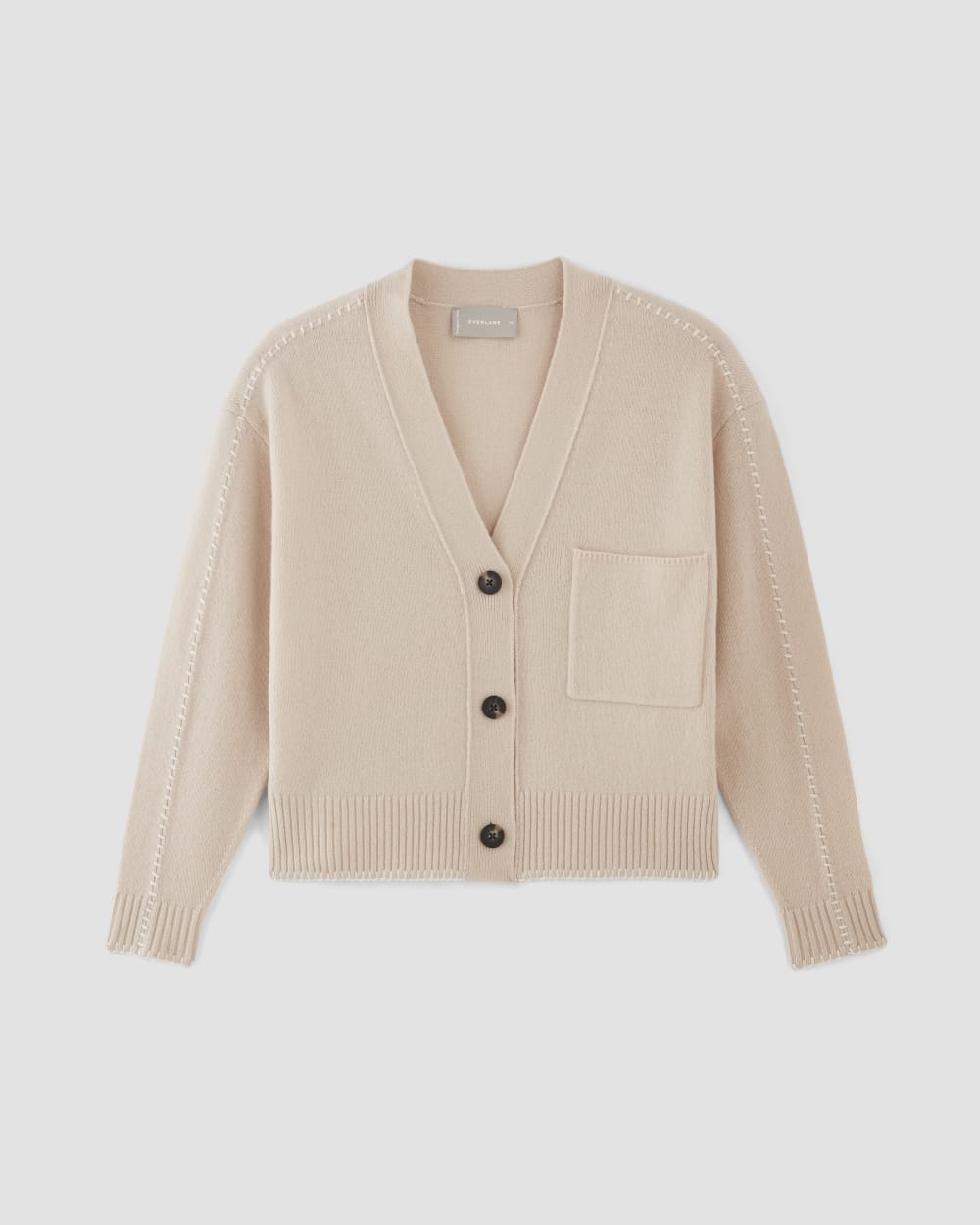 The Good Merino Wool Cardigan | Buttermilk / White