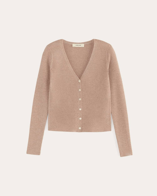 The Cardigan in Lurex Merino | Rose Gold