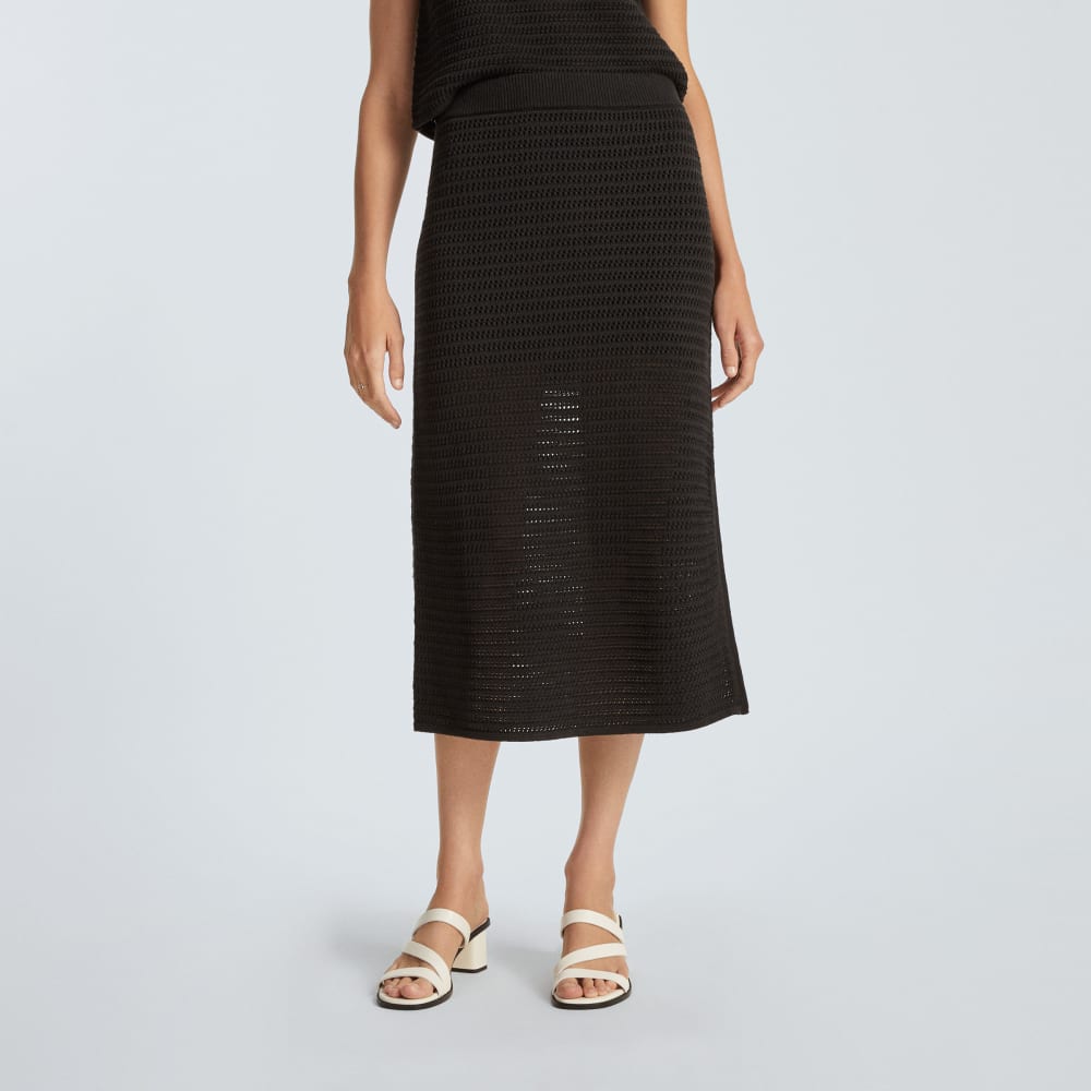 The Crochet Knit Skirt | Black