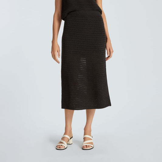 The Crochet Knit Skirt | Black