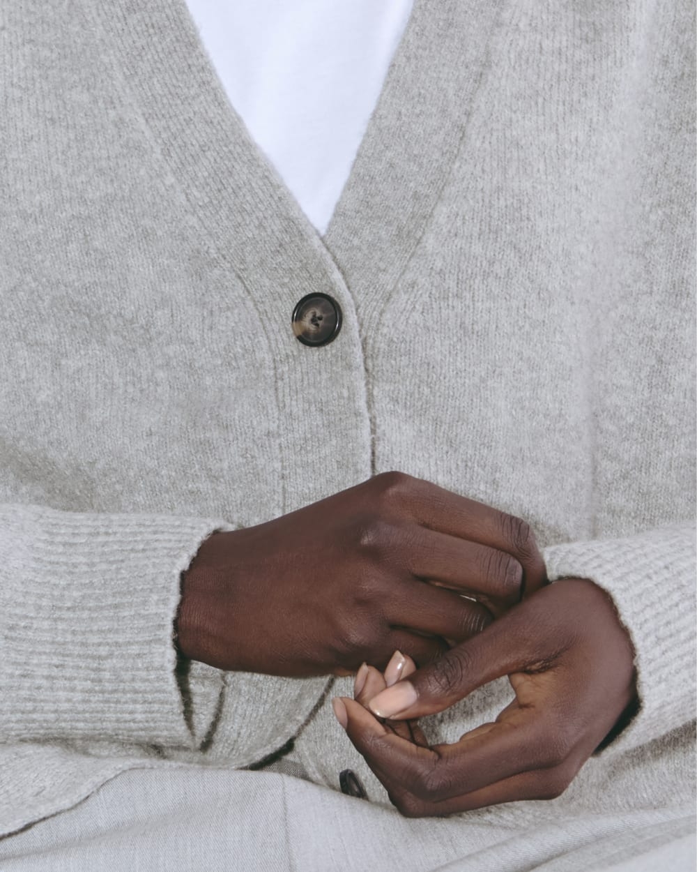 The Cocoon Cardigan in Plush Cotton | Heathered Grey