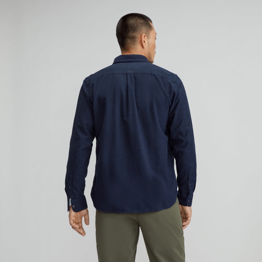The Brushed Flannel Shirt | Heather Navy