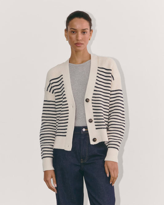 The Boxy Cardigan in Everyday Cotton | Canvas / Navy