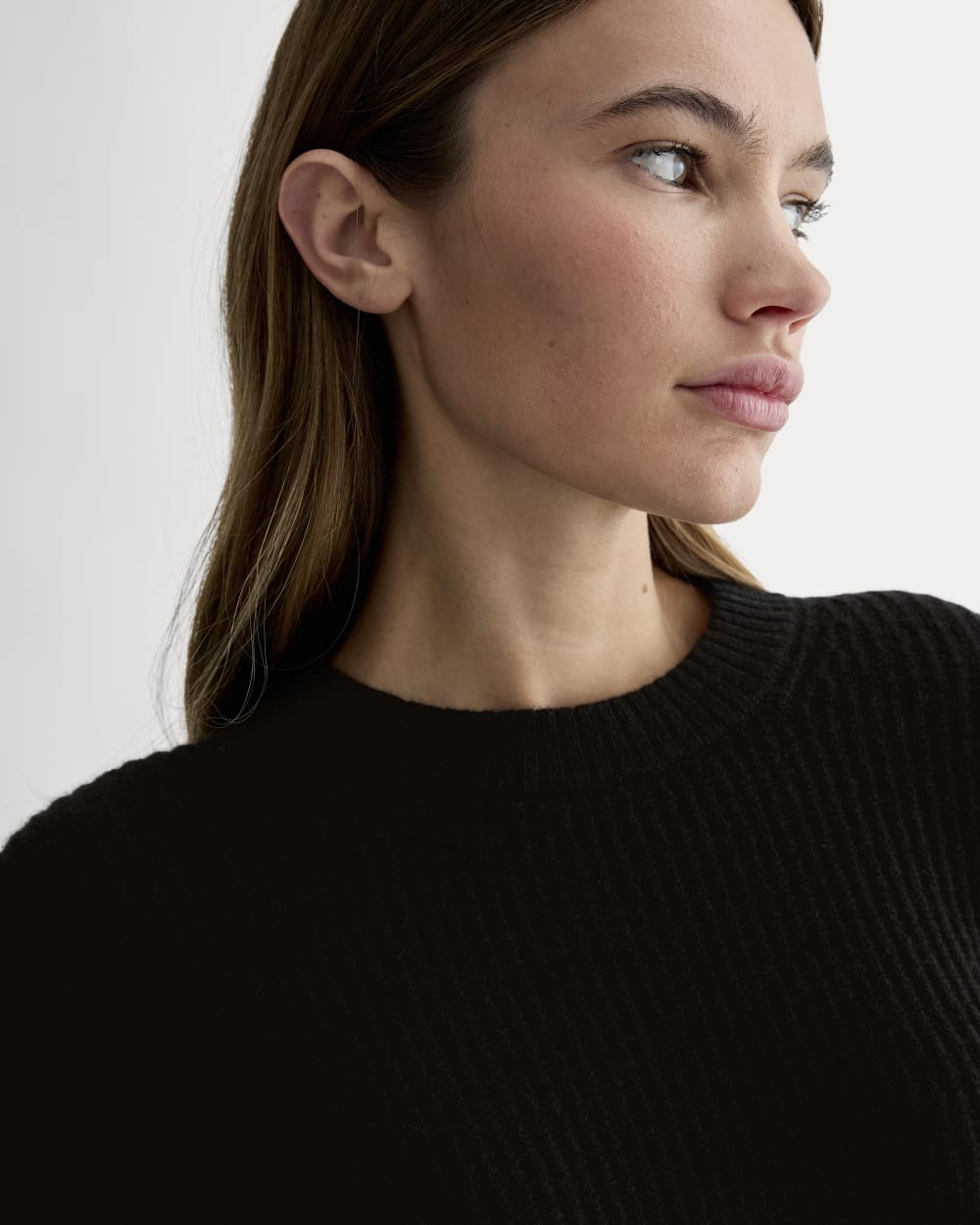 The Cocoon Crew in Wool Cashmere | Black