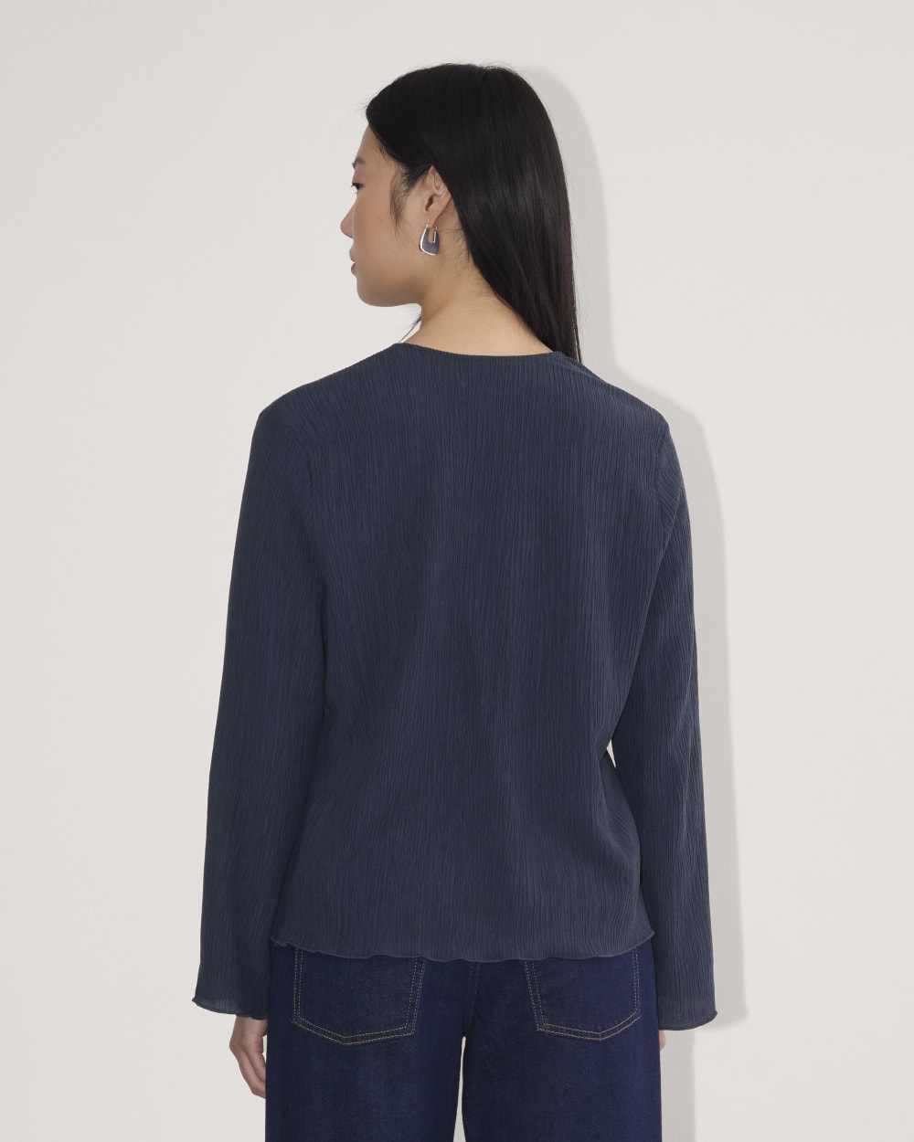 The Crinkle Long-Sleeve | Navy