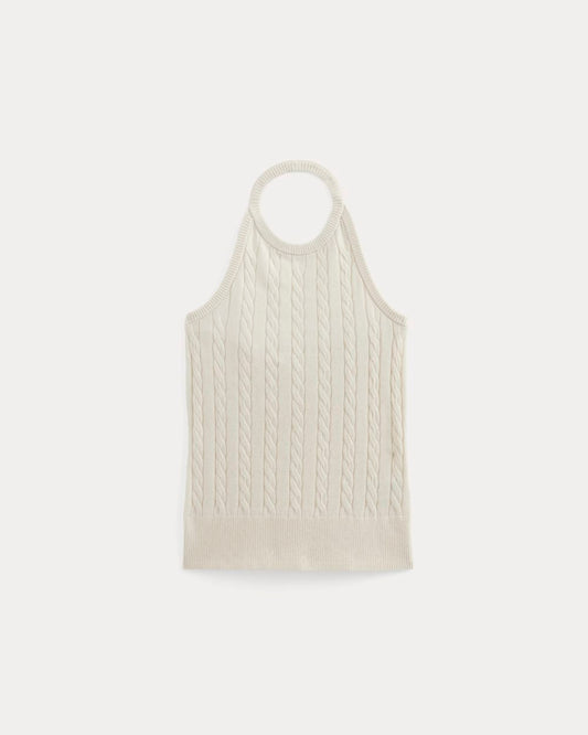 The Cable Halter in Cotton Cashmere | Birch
