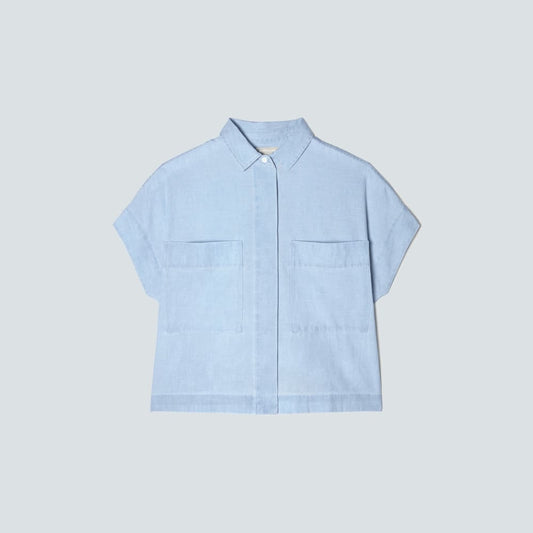 The ReChambray Box Shirt | Icy Blue