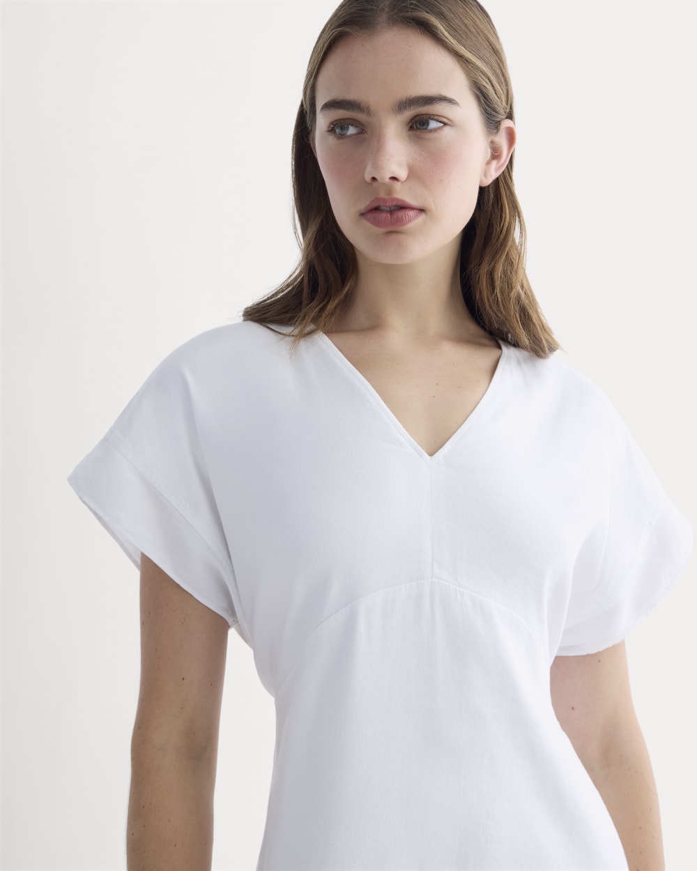 The Tie-Back Dress in Stretch Linen | White