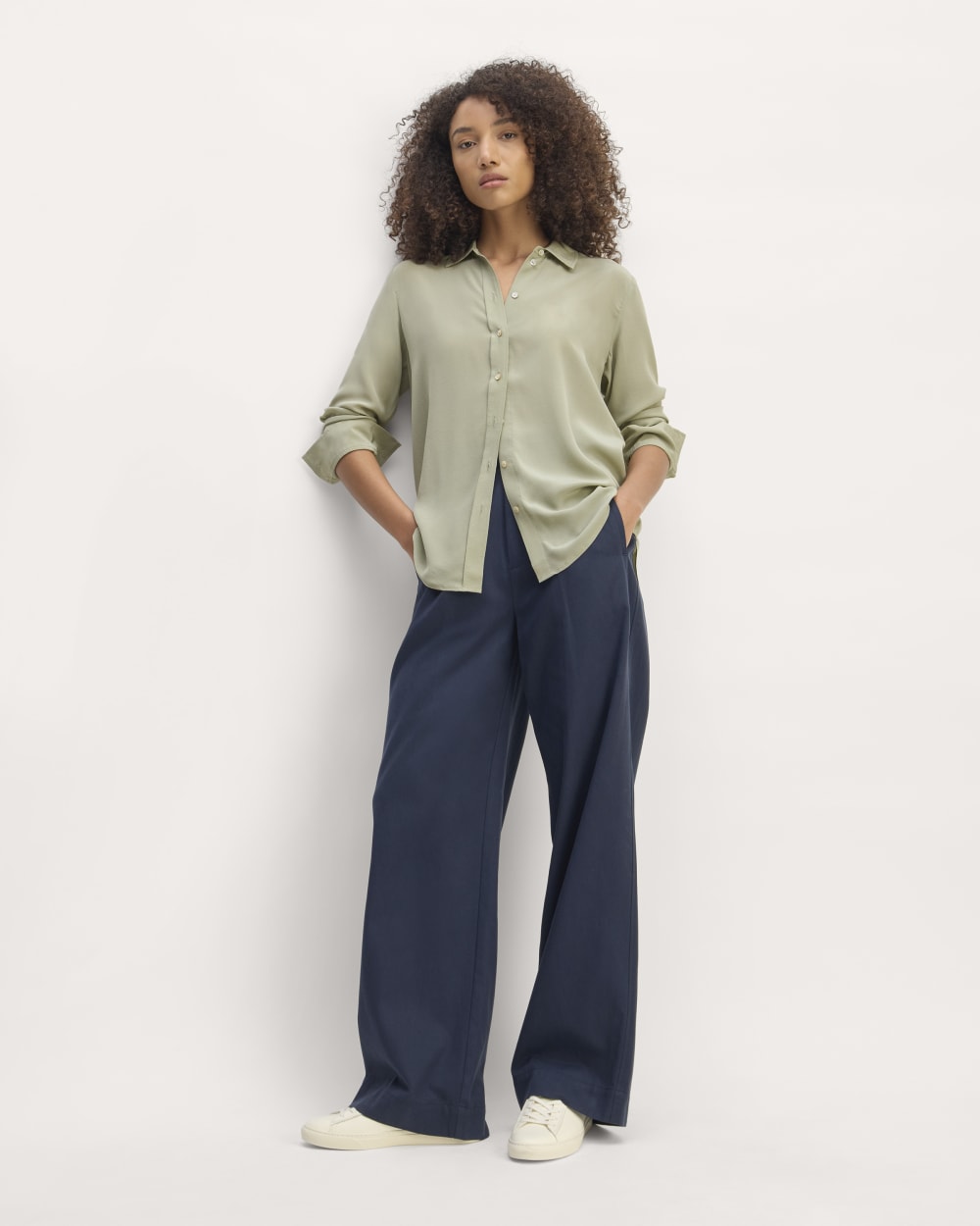 The Must-Have Shirt in Washable Silk | Seagrass