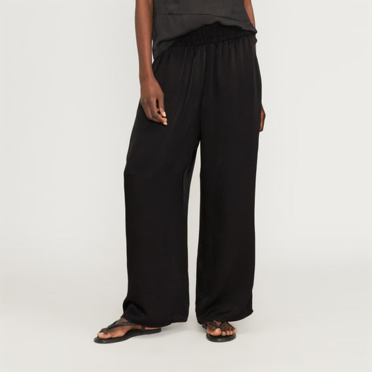 The Satin Pull-On Pant | Black