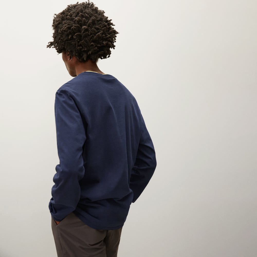 The Organic Cotton Long-Sleeve Pocket Tee | Deep Navy