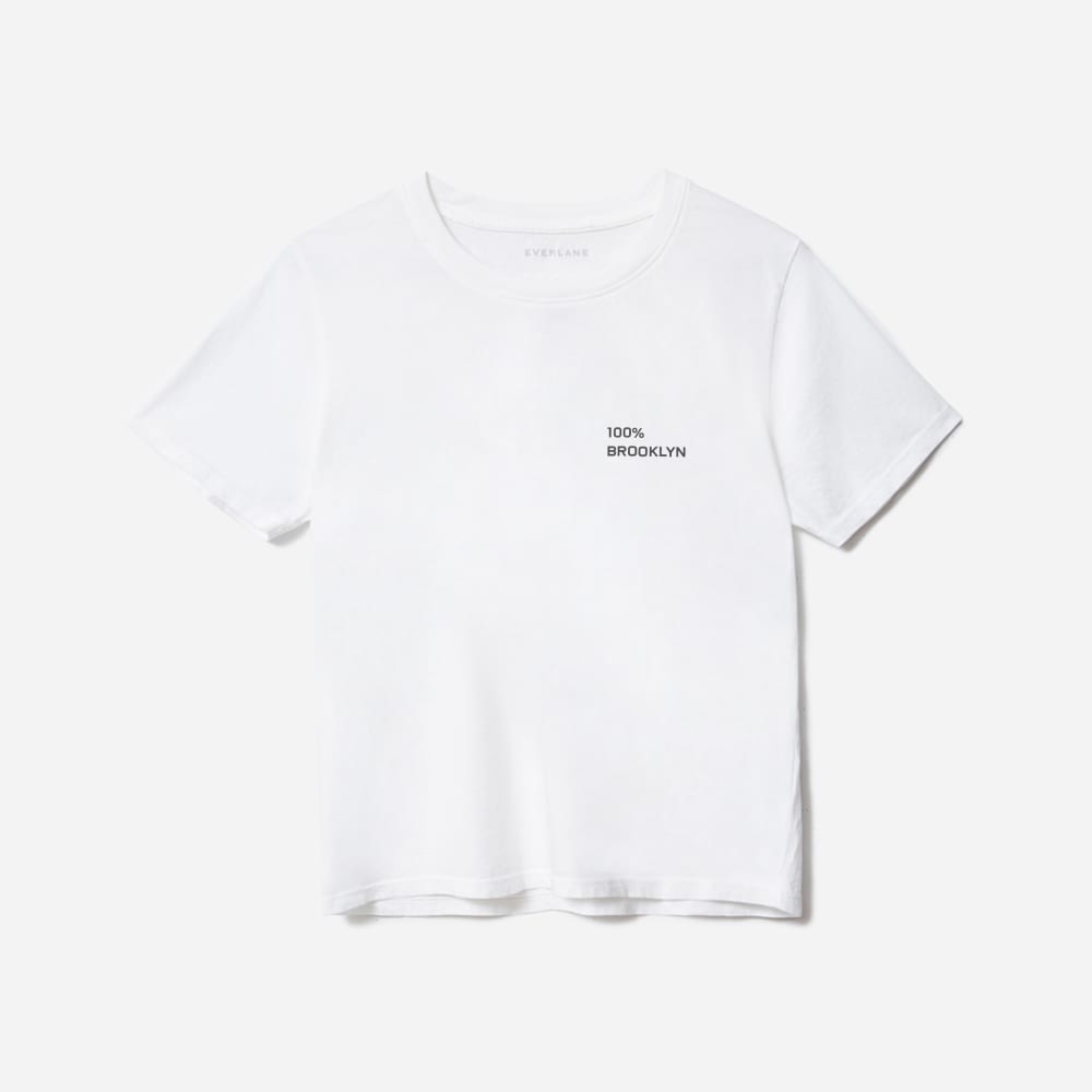 The 100% Brooklyn Box-Cut Tee | White / Black