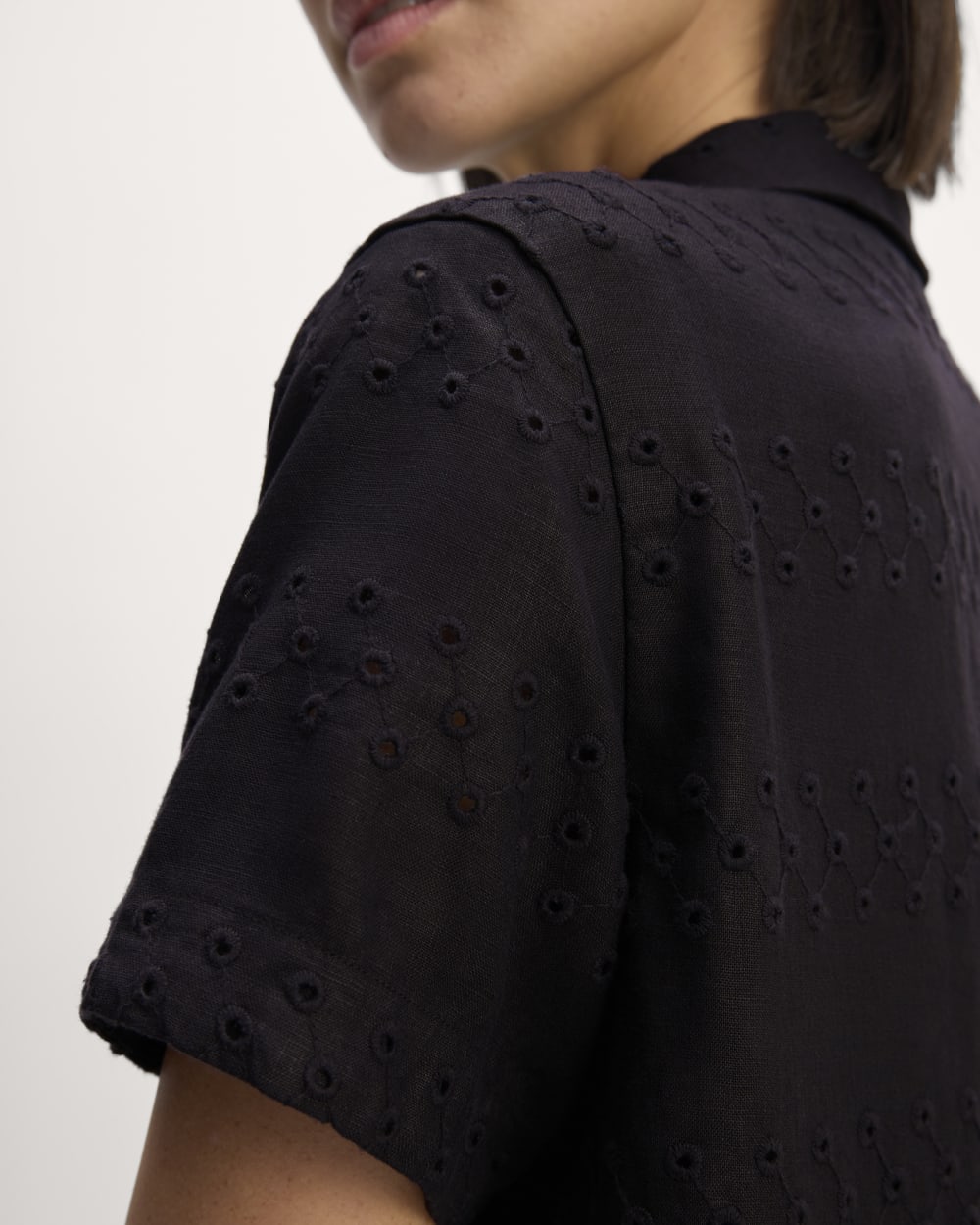 The Linen Eyelet Shirtdress | Black Eyelet