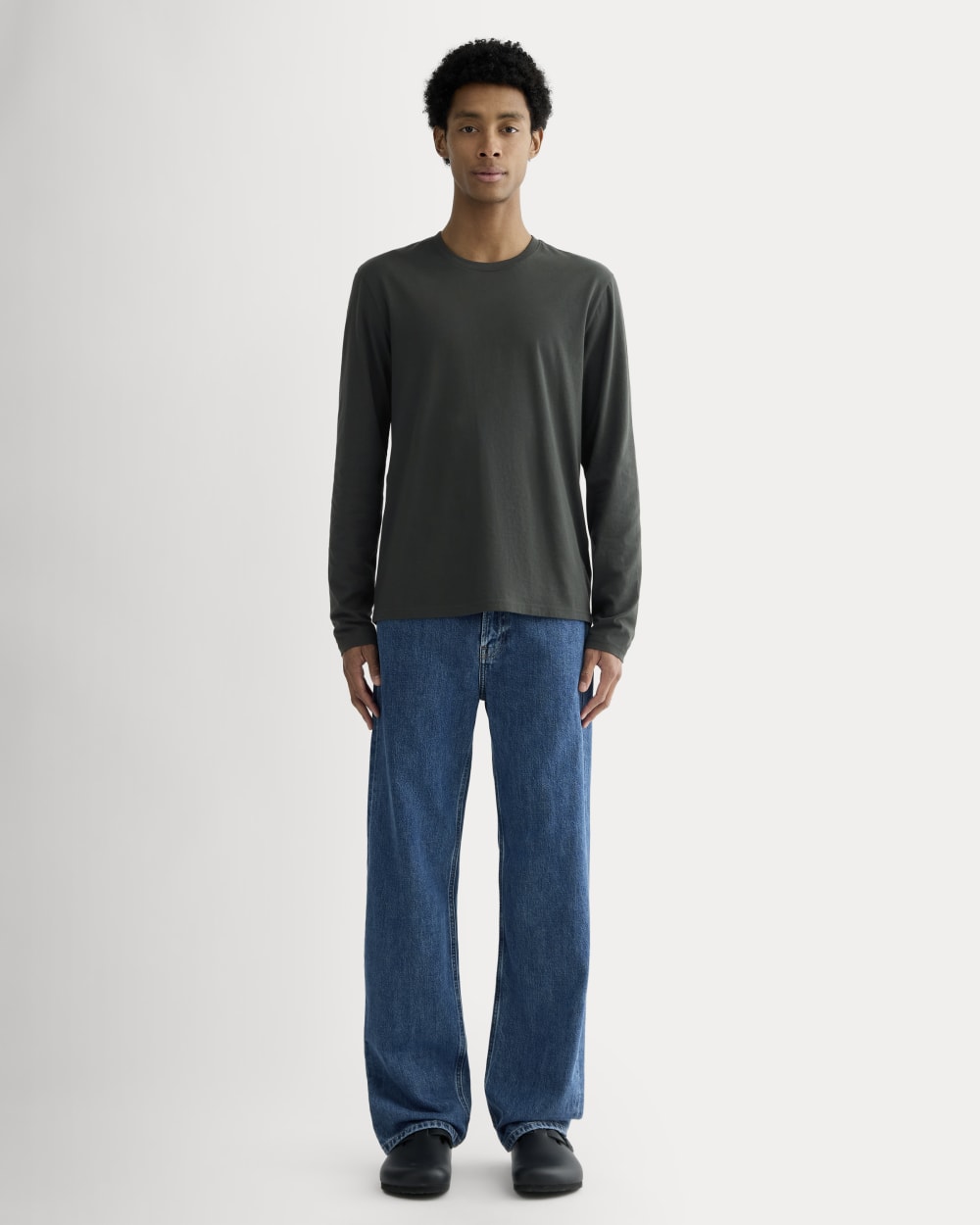 The Essential Organic Long-Sleeve Tee | Washed Black