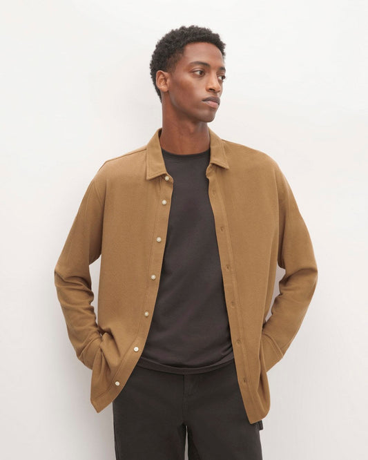 The Long-Sleeve Pique Shirt | Toasted Coconut