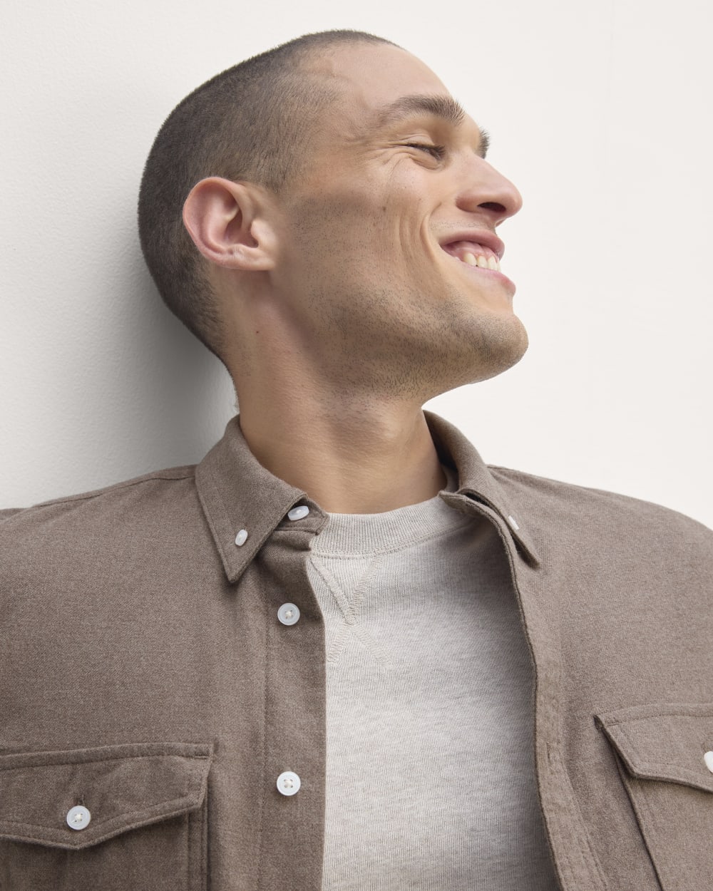 The Brushed Flannel Shirt | Taupe Melange