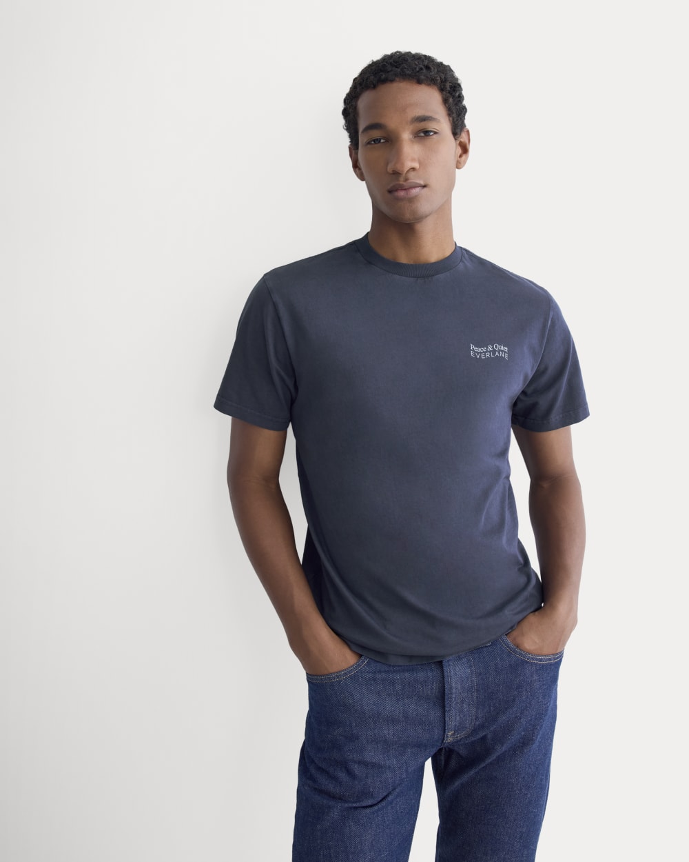 Everlane x Peace & Quiet Graphic Logo Tee |  Navy