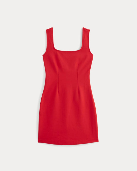 The Dream Square-Neck Dress | Classic Red