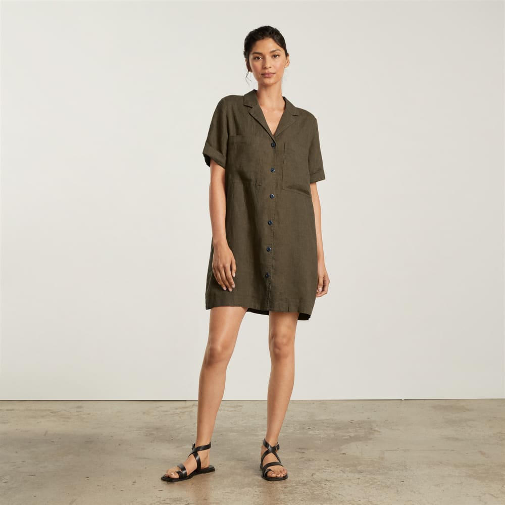 The Linen Workwear Dress | Beech