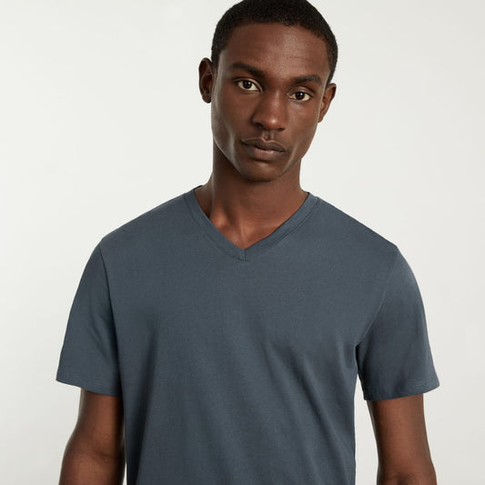The Organic Cotton V-Neck Tee | Dark Slate