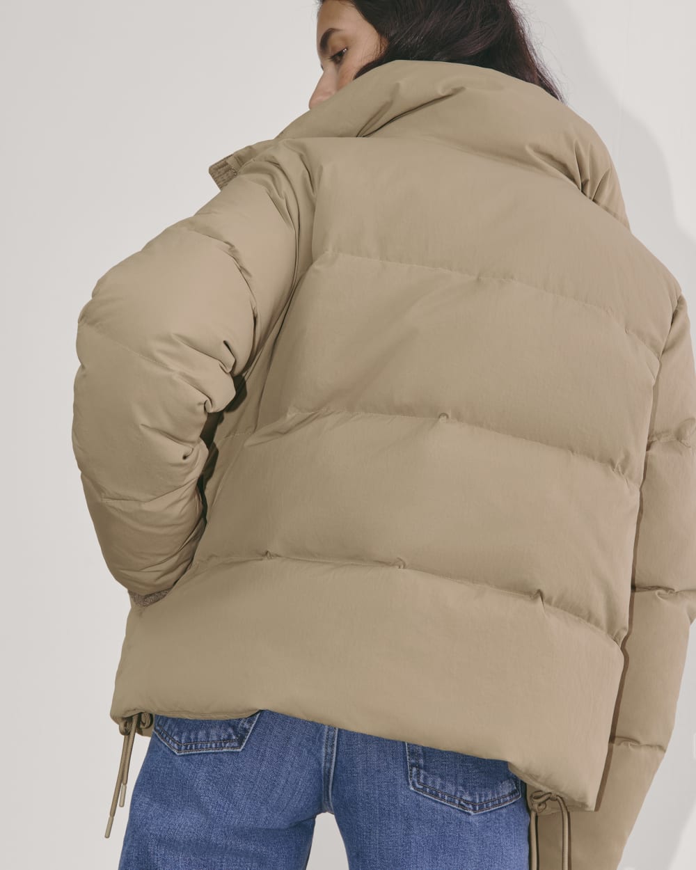 The Puffer Bomber | Taupe Grey