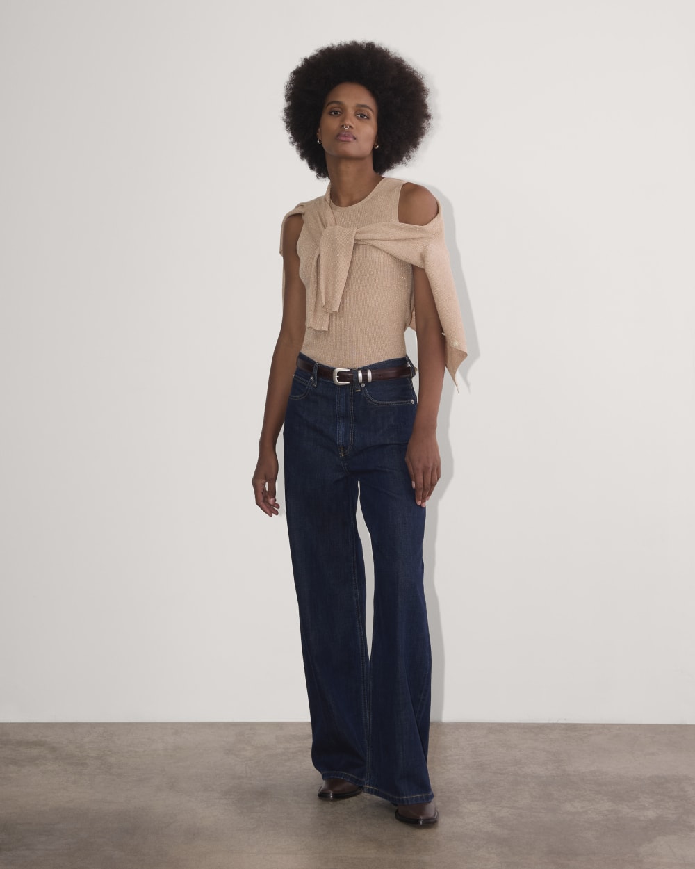 The Tank in Lurex Merino | Rose Gold