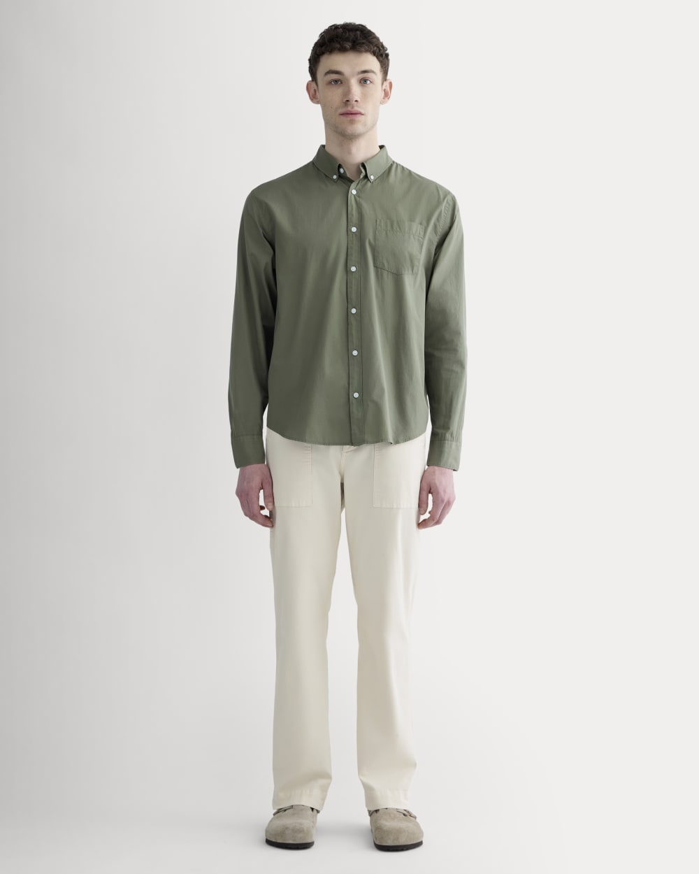 The Washed Poplin Shirt | Lichen Green
