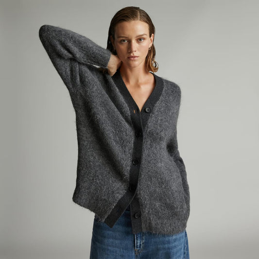 The SuperFuzz Alpaca Oversized Cardigan | Heathered Charcoal
