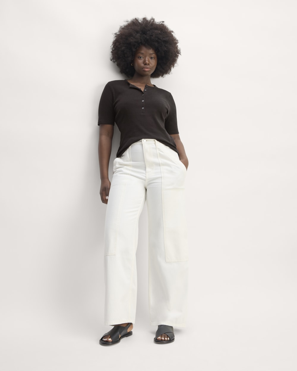 The Vintage Rib Henley | Black