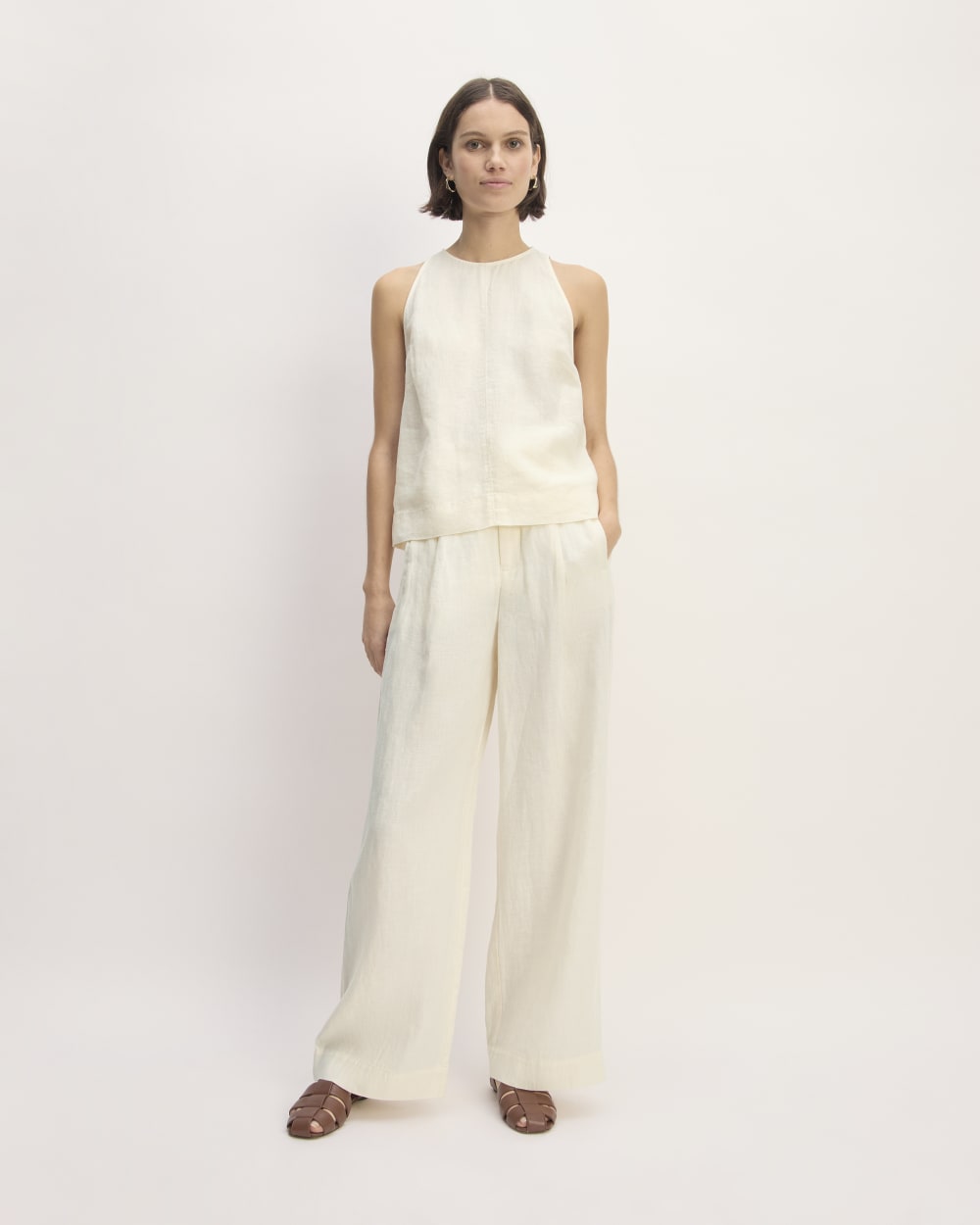 The Linen Way-High® Drape Pant  | Bone