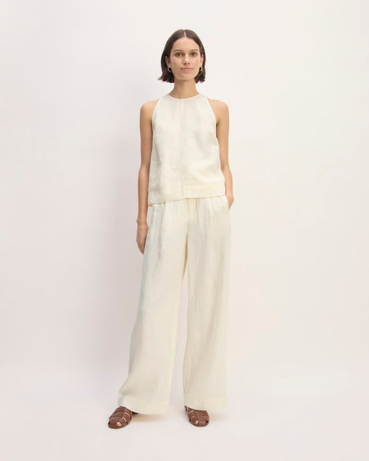 The Linen Way-High® Drape Pant  | Bone