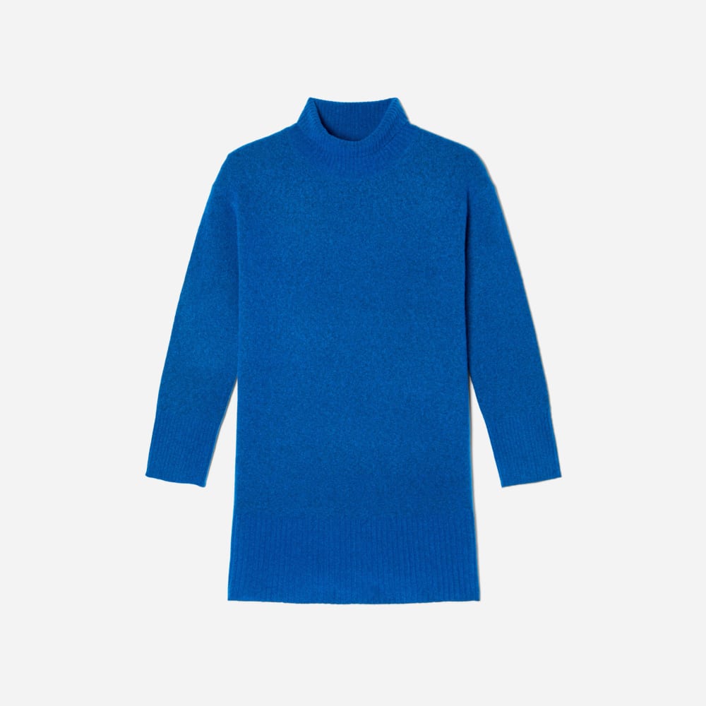 The Cozy Stretch Turtleneck Dress | Heathered Lapis Blue