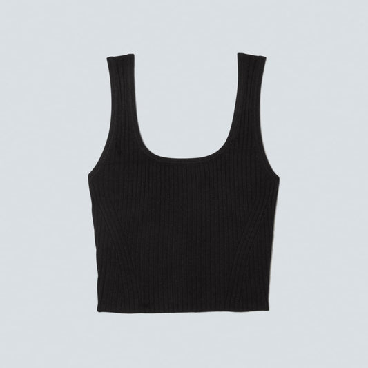 The Cotton-Merino Cami | Black