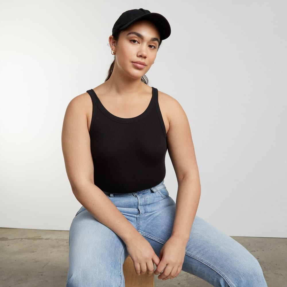 The Pima Micro-Rib Short Tank | Black