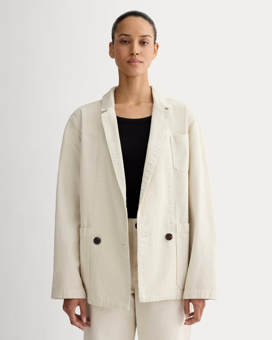 The Denim Chore Blazer | Garment-Dyed Sand