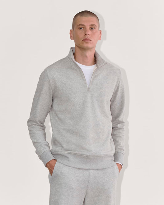The Off-Duty Terry Quarter-Zip |  Heathered Grey