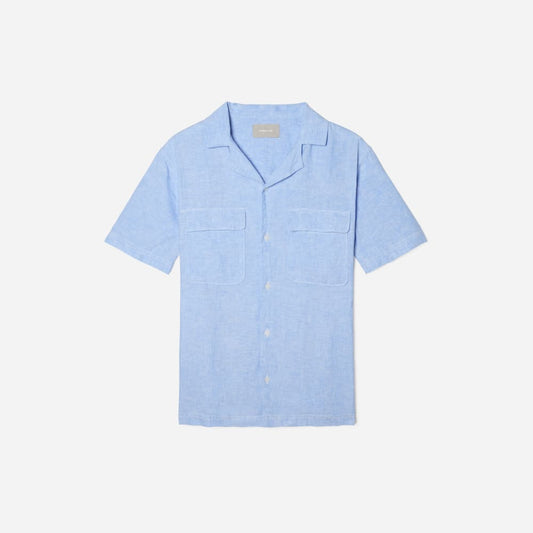 The Resort Shirt in Linen | Light Blue