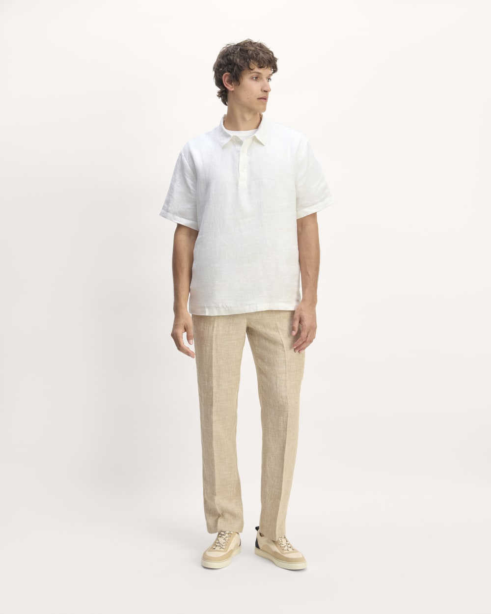 The Linen Short-Sleeve Popover Shirt | White