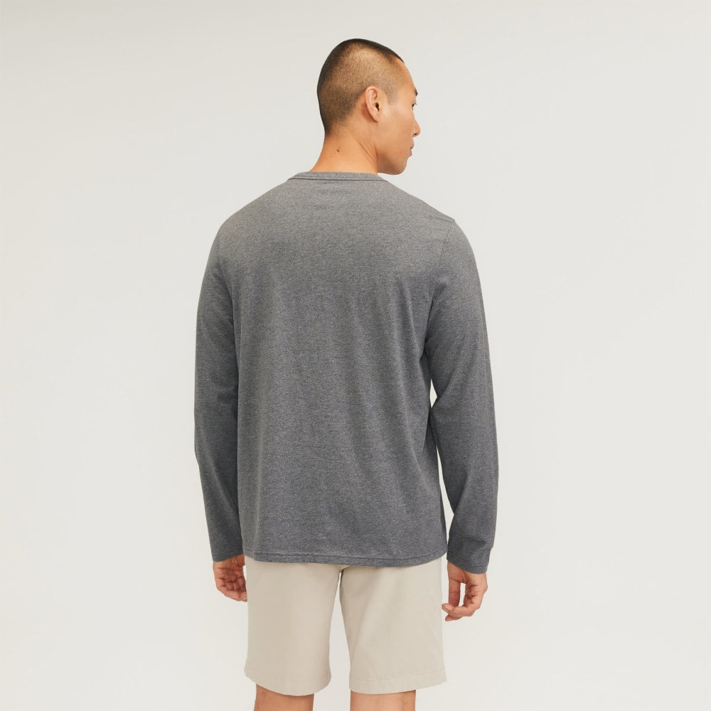 The Essential Organic Long-Sleeve Tee | Heathered Charcoal