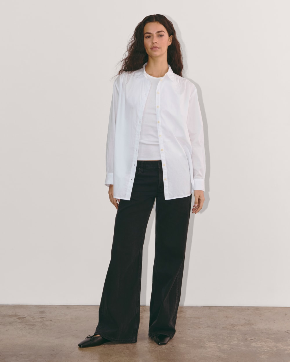 The Gathered Shirt in Silky Cotton | White