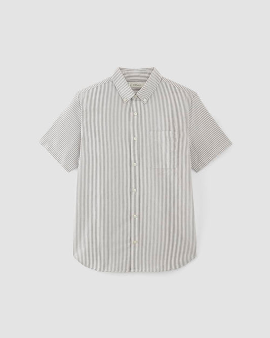 The Organic Short Sleeve Oxford Shirt | Charcoal / White