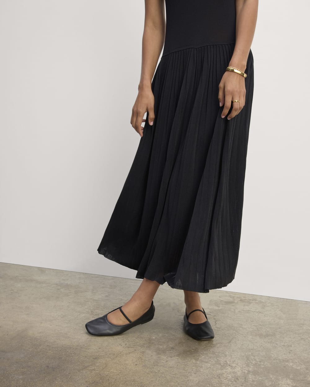 The Knit Pleated Dress | Black