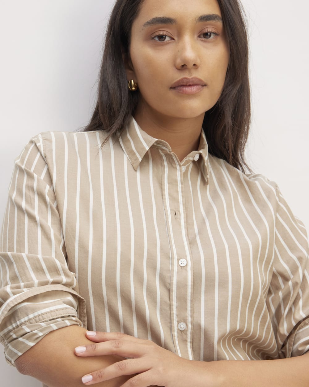 The Must-Have Shirt in Silky Cotton | Cherry Mahogany / White