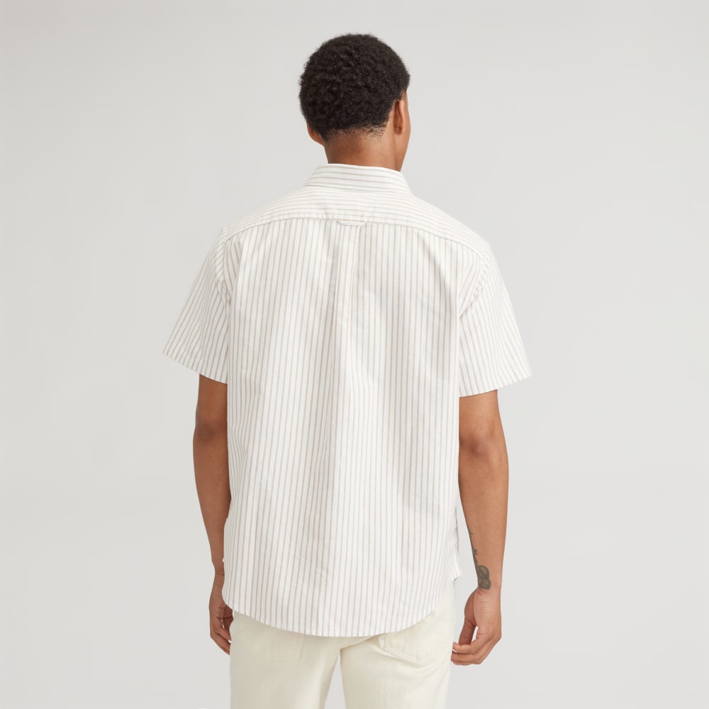 The Organic Short Sleeve Oxford Shirt | Sahara / Off-White