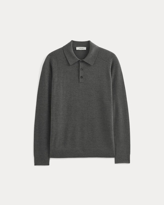 Ultrasoft Polo Sweater | Heather Mid Charcoal