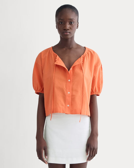 The Gauze Button-Up | Soft Orange