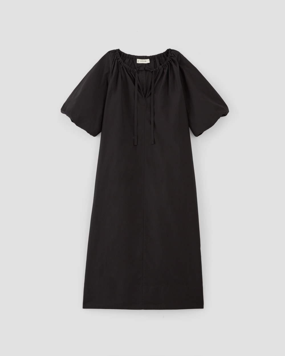 The Supima® Puff-Sleeve Dress | Black