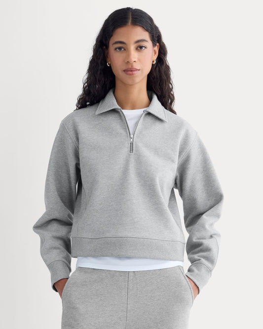 Luxe Fleece Zip Polo | Vintage Heather Grey